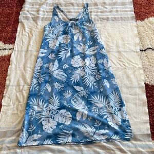 Ralph Lauren Blue and White Floral Midi Dress